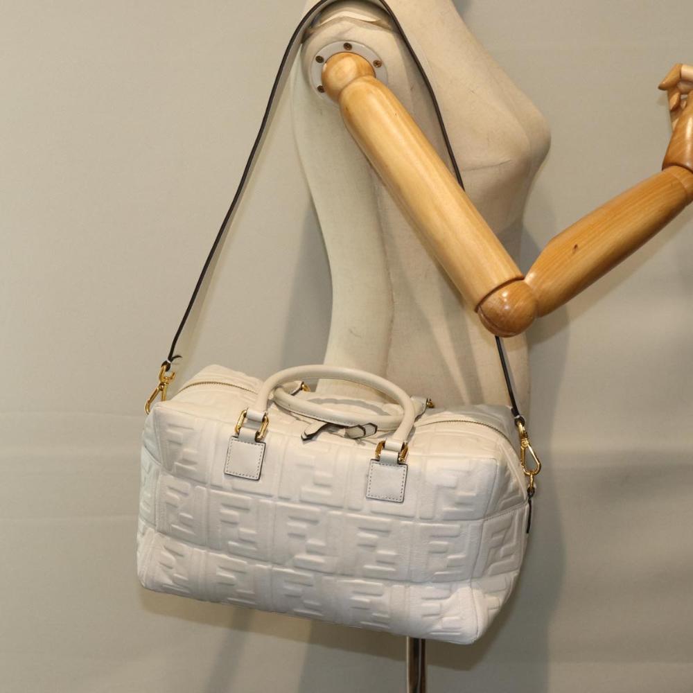 White Leather Fendi Handbag