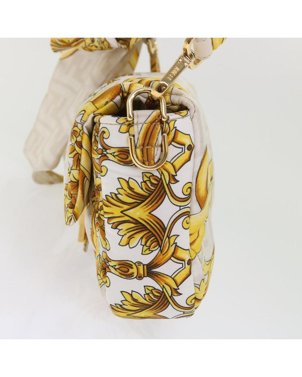 White Polyester Fendi Baguette