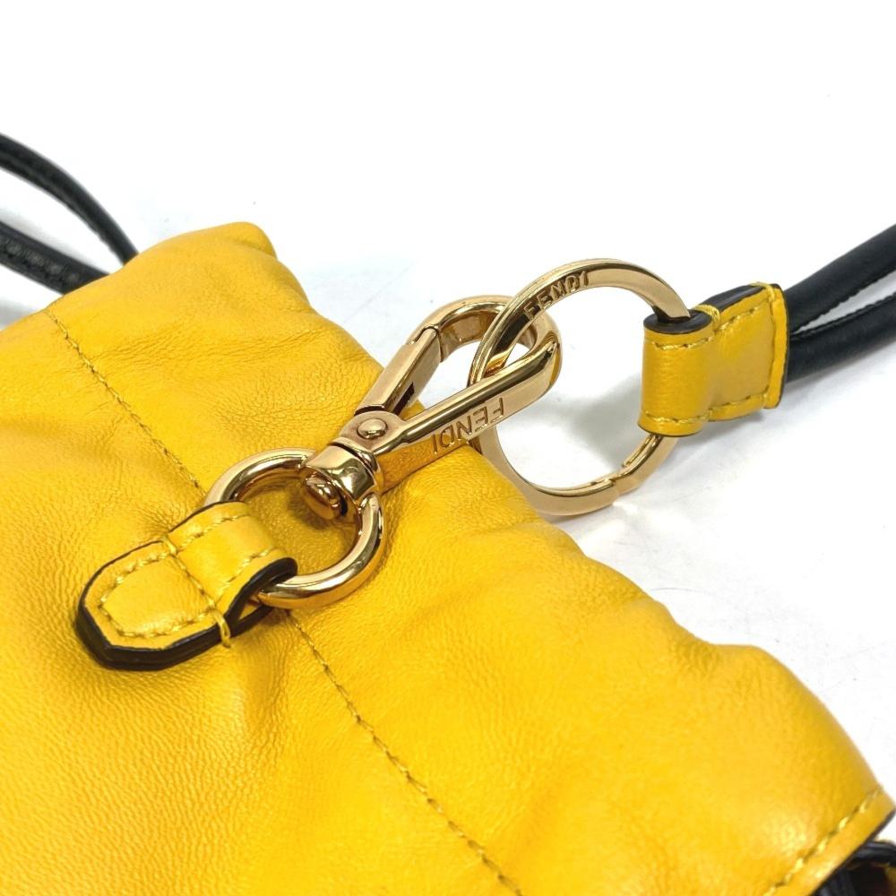 Yellow Leather Fendi Pouch