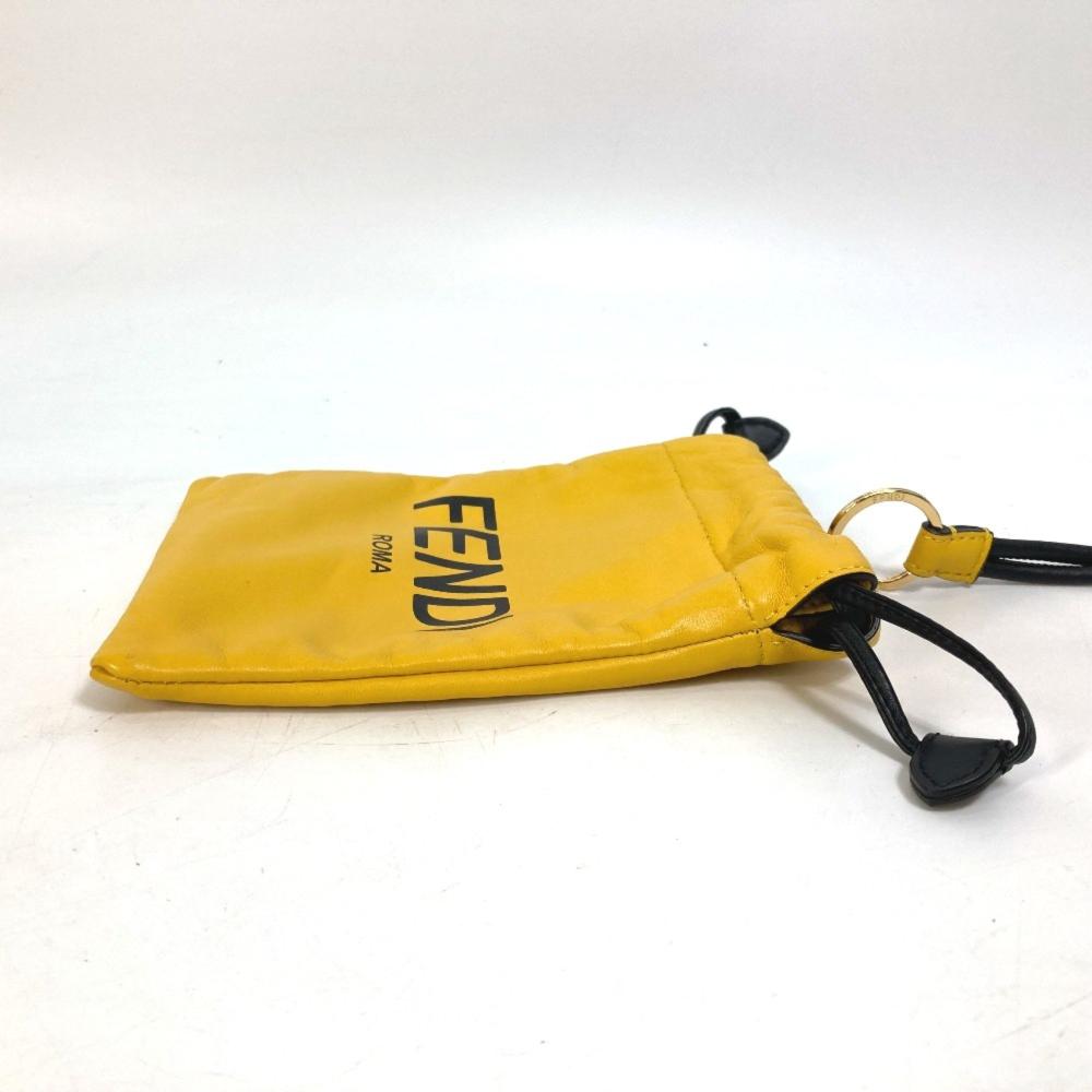 Yellow Leather Fendi Pouch