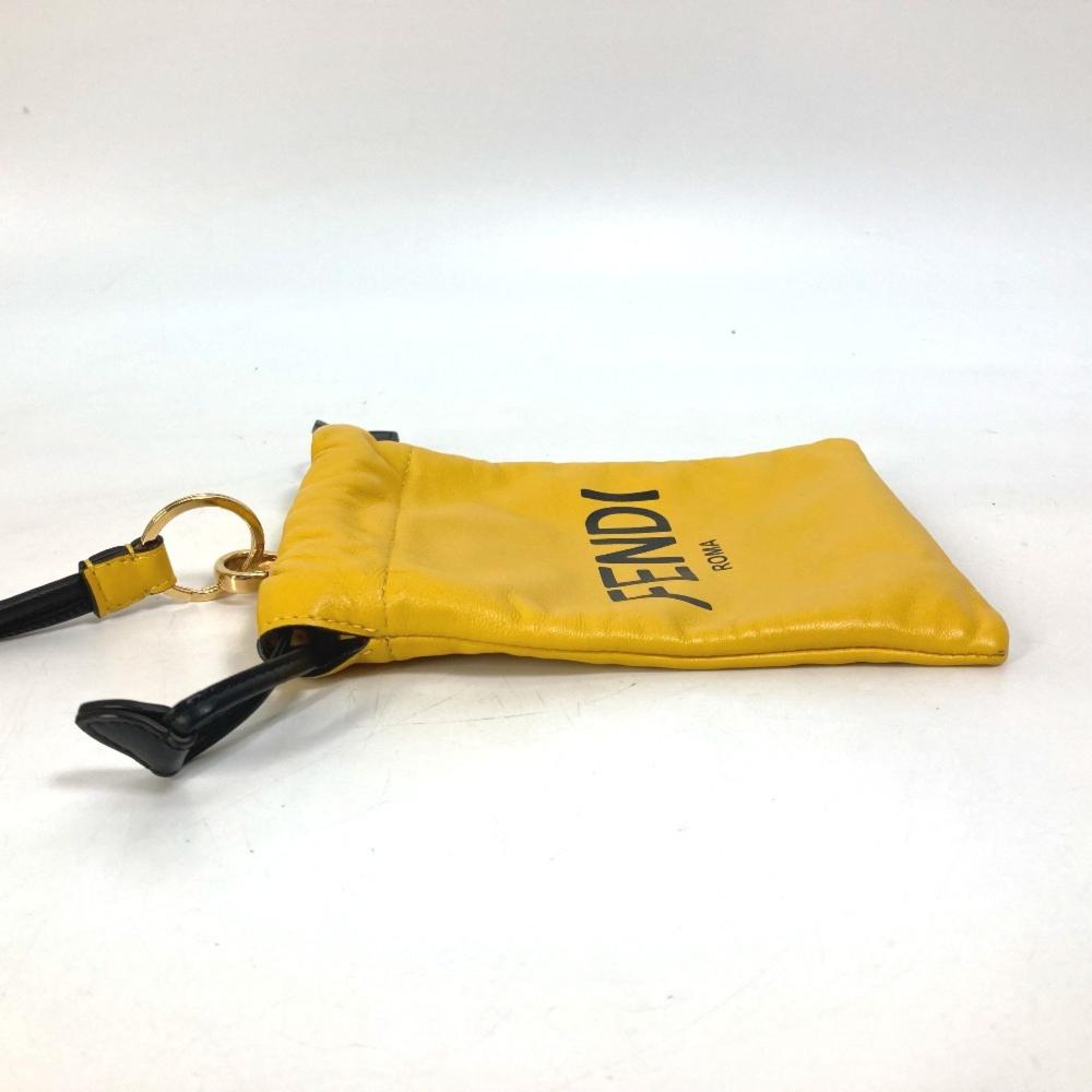Yellow Leather Fendi Pouch
