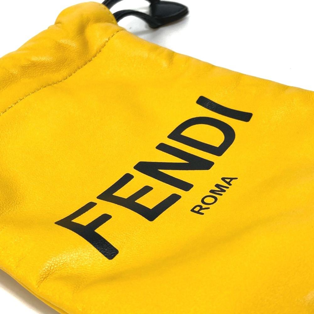 Yellow Leather Fendi Pouch