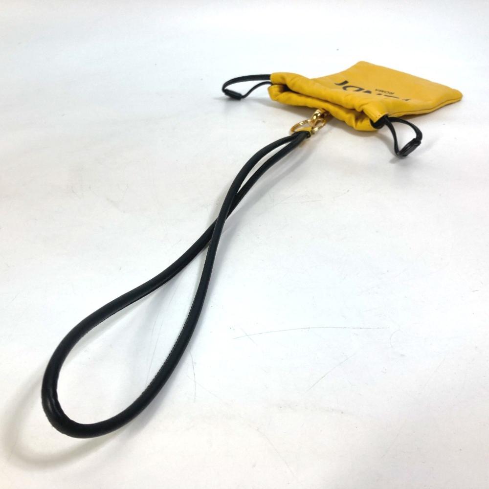 Yellow Leather Fendi Pouch