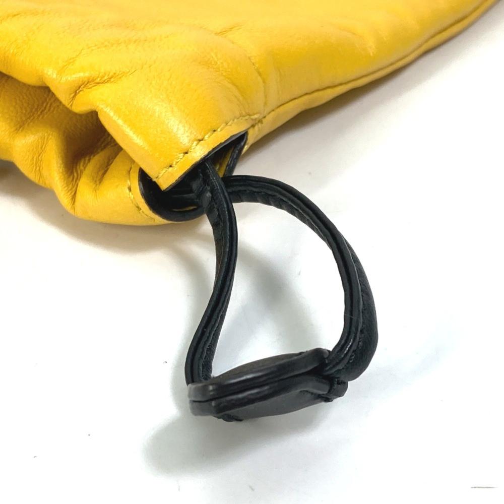Yellow Leather Fendi Pouch