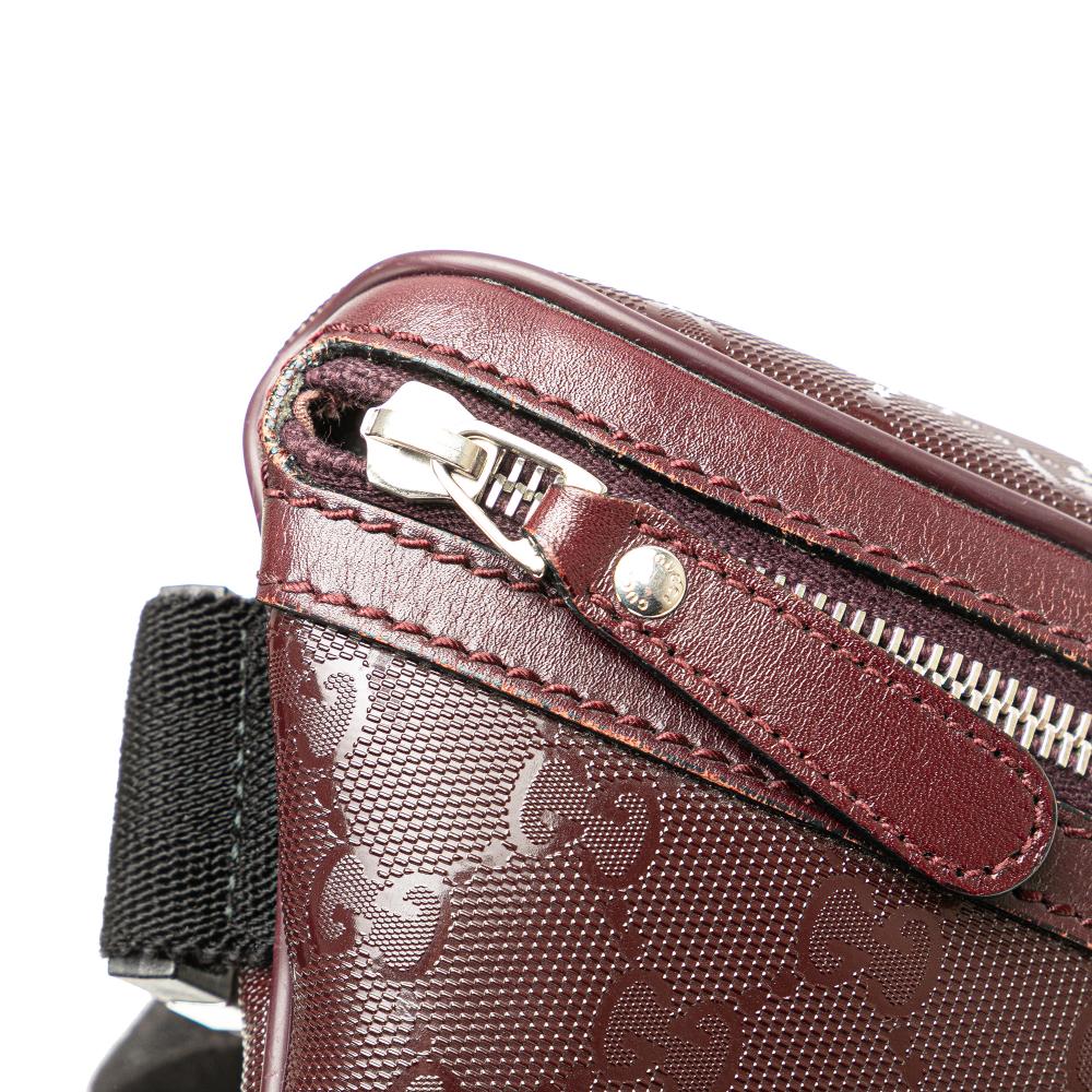 Burgundy Fabric Gucci Belt Bag