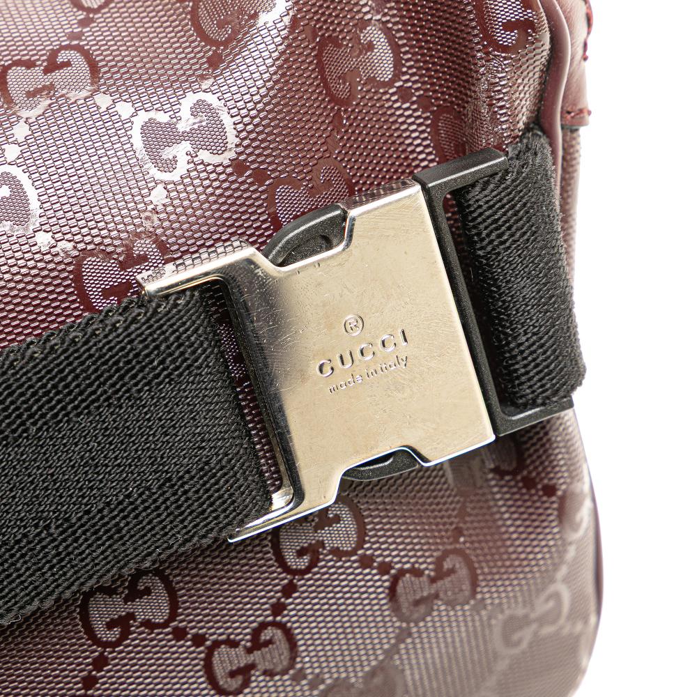 Burgundy Fabric Gucci Belt Bag