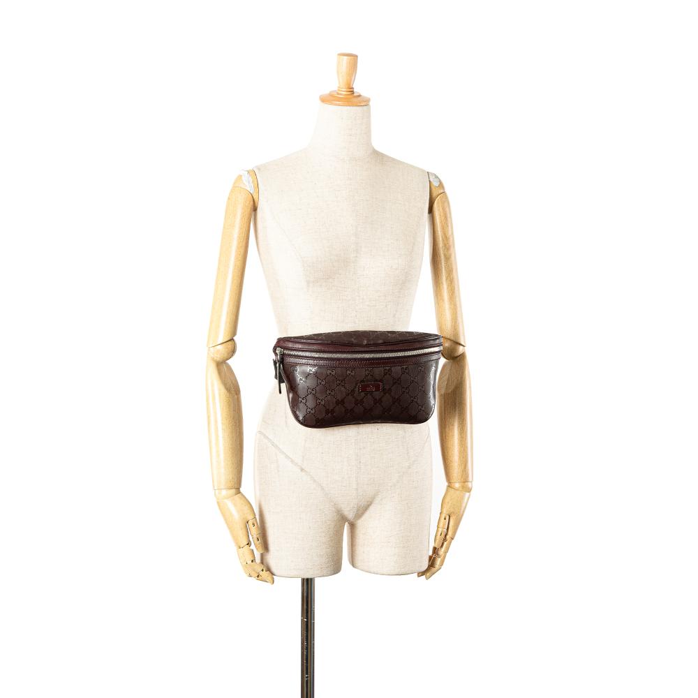 Burgundy Fabric Gucci Belt Bag