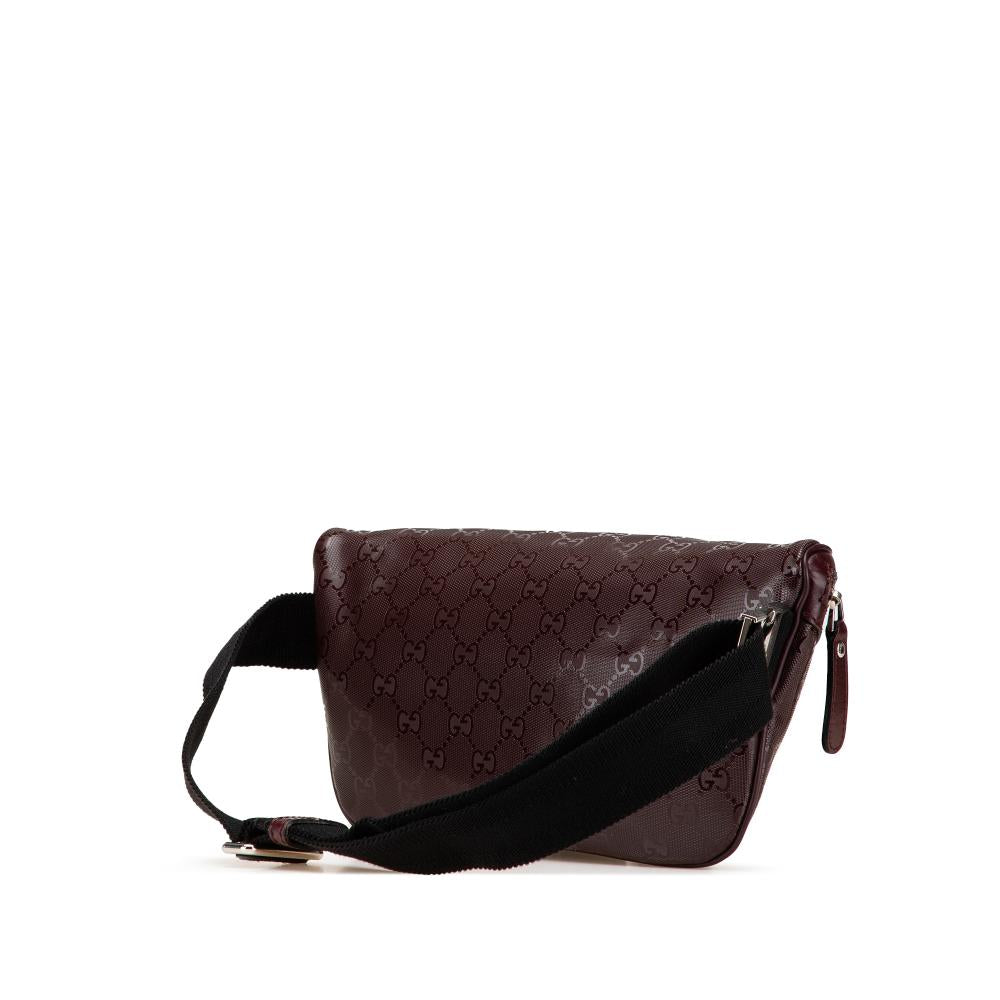 Burgundy Fabric Gucci Belt Bag