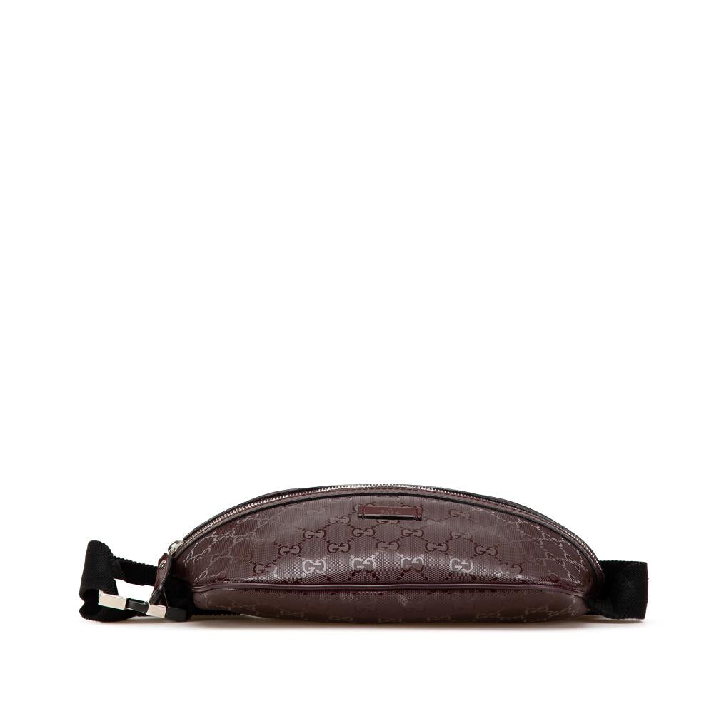 Burgundy Fabric Gucci Belt Bag