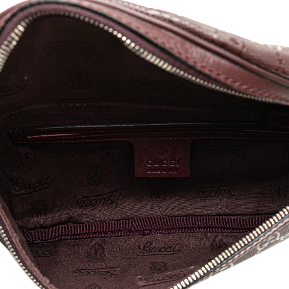 Burgundy Fabric Gucci Belt Bag