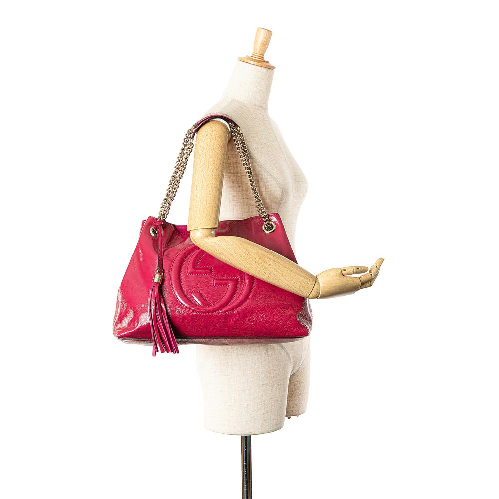 Pink Leather Gucci Tote