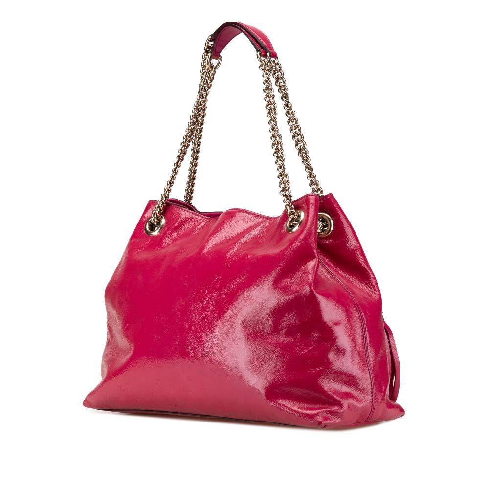 Pink Leather Gucci Tote