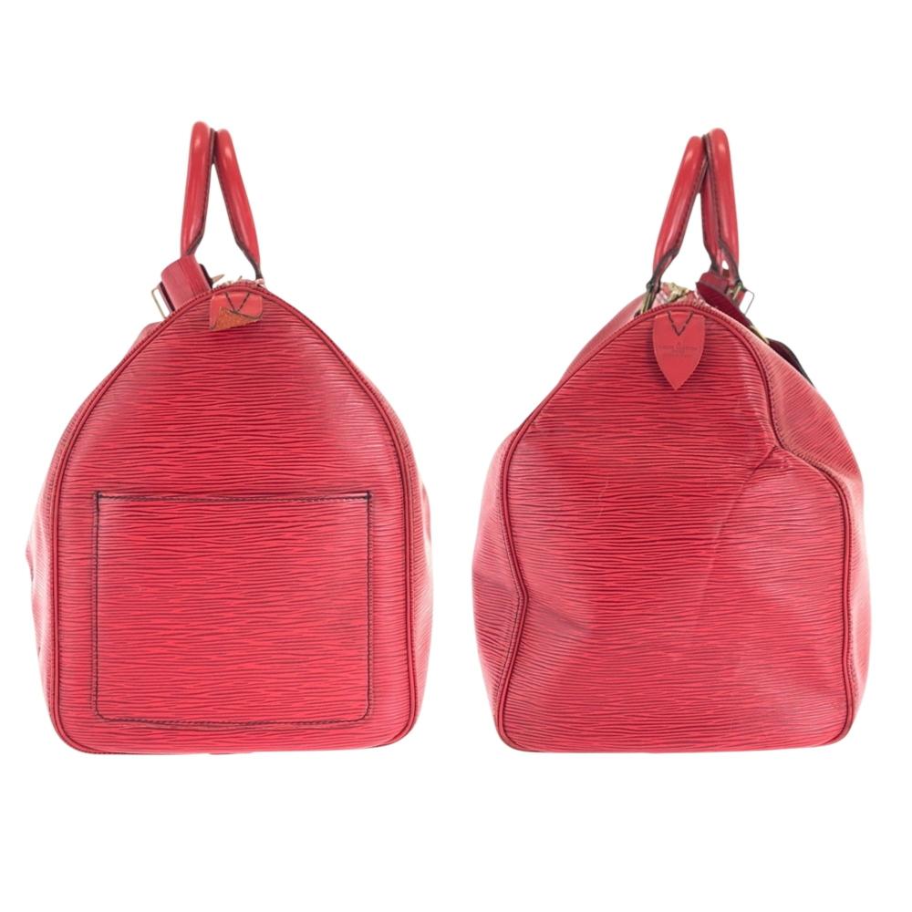 Red Leather Louis Vuitton Keepall