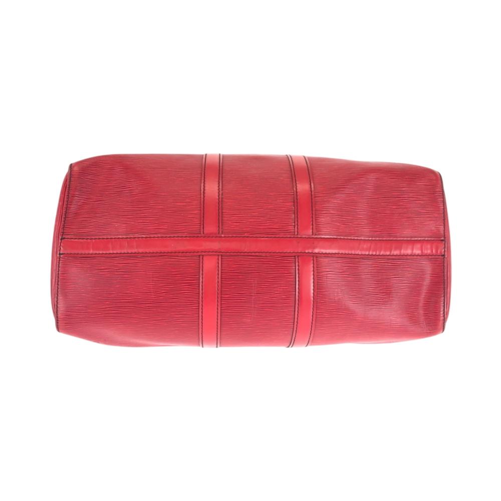 Red Leather Louis Vuitton Keepall