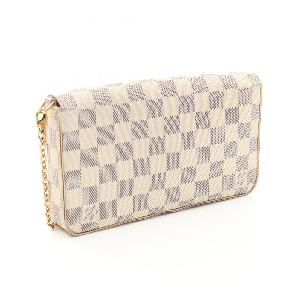 White Fabric Louis Vuitton Pochette Felicie
