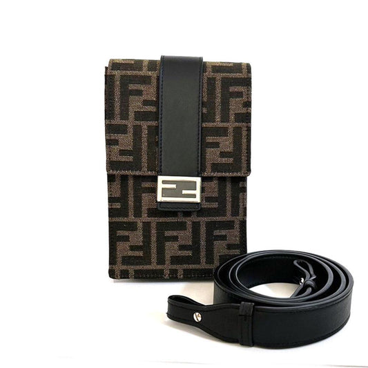 Beige Canvas Fendi Shoulder Bag