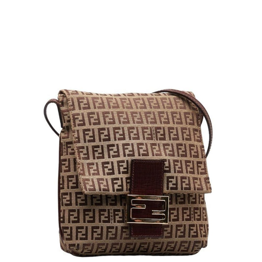 Beige Canvas Fendi Shoulder Bag