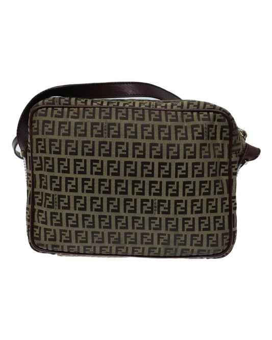 Beige Canvas Fendi Shoulder Bag