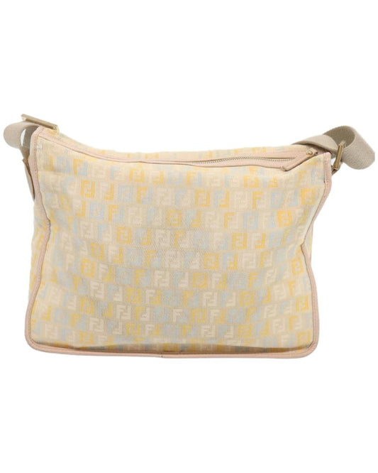 Beige Canvas Fendi Shoulder Bag
