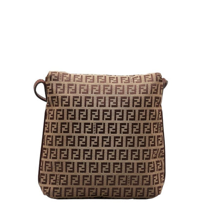 Beige Canvas Fendi Shoulder Bag