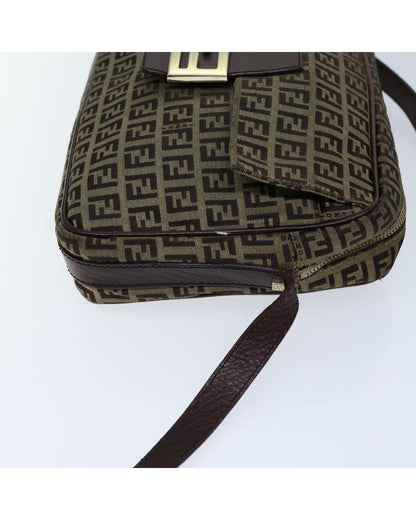 Beige Canvas Fendi Shoulder Bag