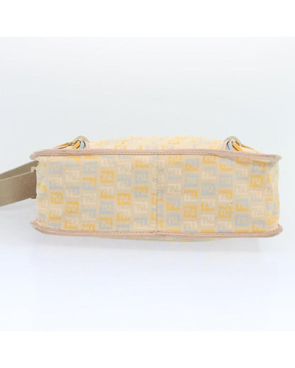 Beige Canvas Fendi Shoulder Bag
