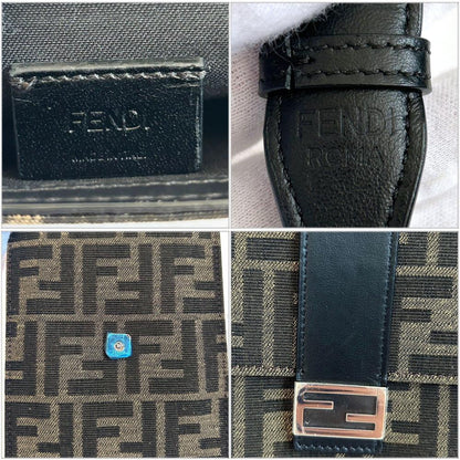 Beige Canvas Fendi Shoulder Bag