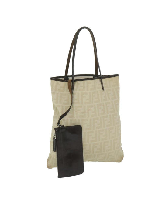 Beige Canvas Fendi Tote