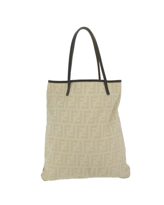 Beige Canvas Fendi Tote