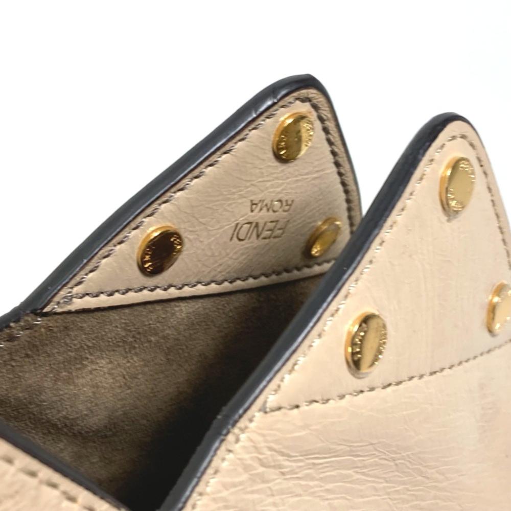 Beige Leather Fendi Shoulder Bag