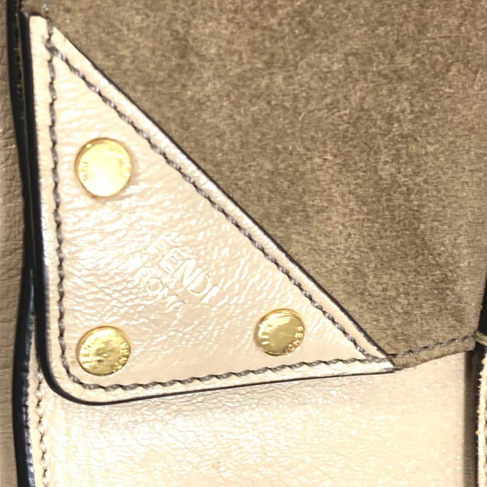 Beige Leather Fendi Shoulder Bag