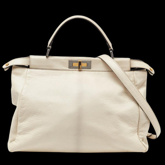 Beige Leather Fendi Peekaboo