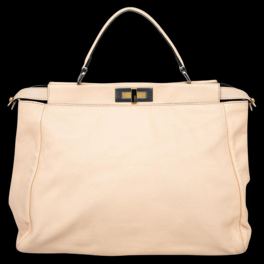 Beige Leather Fendi Peekaboo