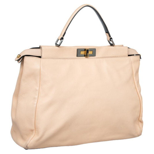 Beige Leather Fendi Peekaboo