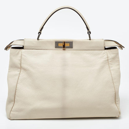 Beige Leather Fendi Peekaboo