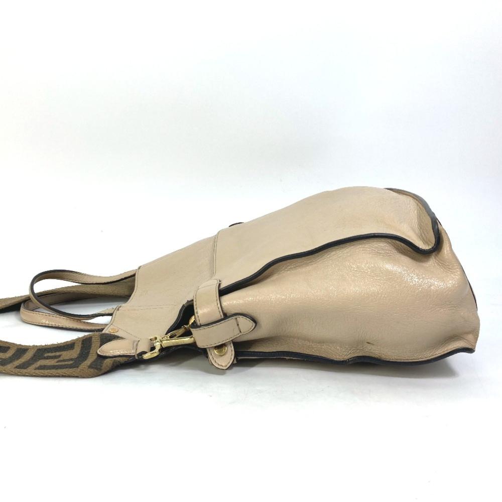 Beige Leather Fendi Shoulder Bag