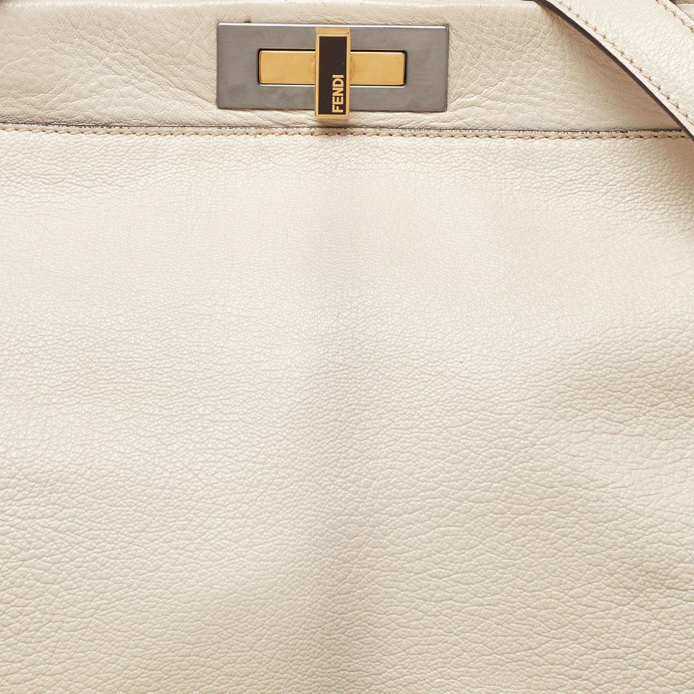 Beige Leather Fendi Peekaboo