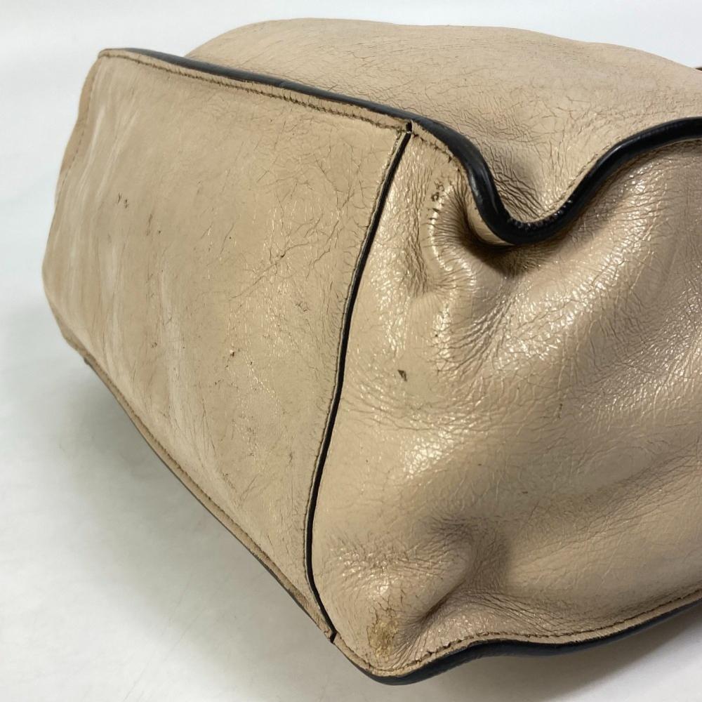 Beige Leather Fendi Shoulder Bag