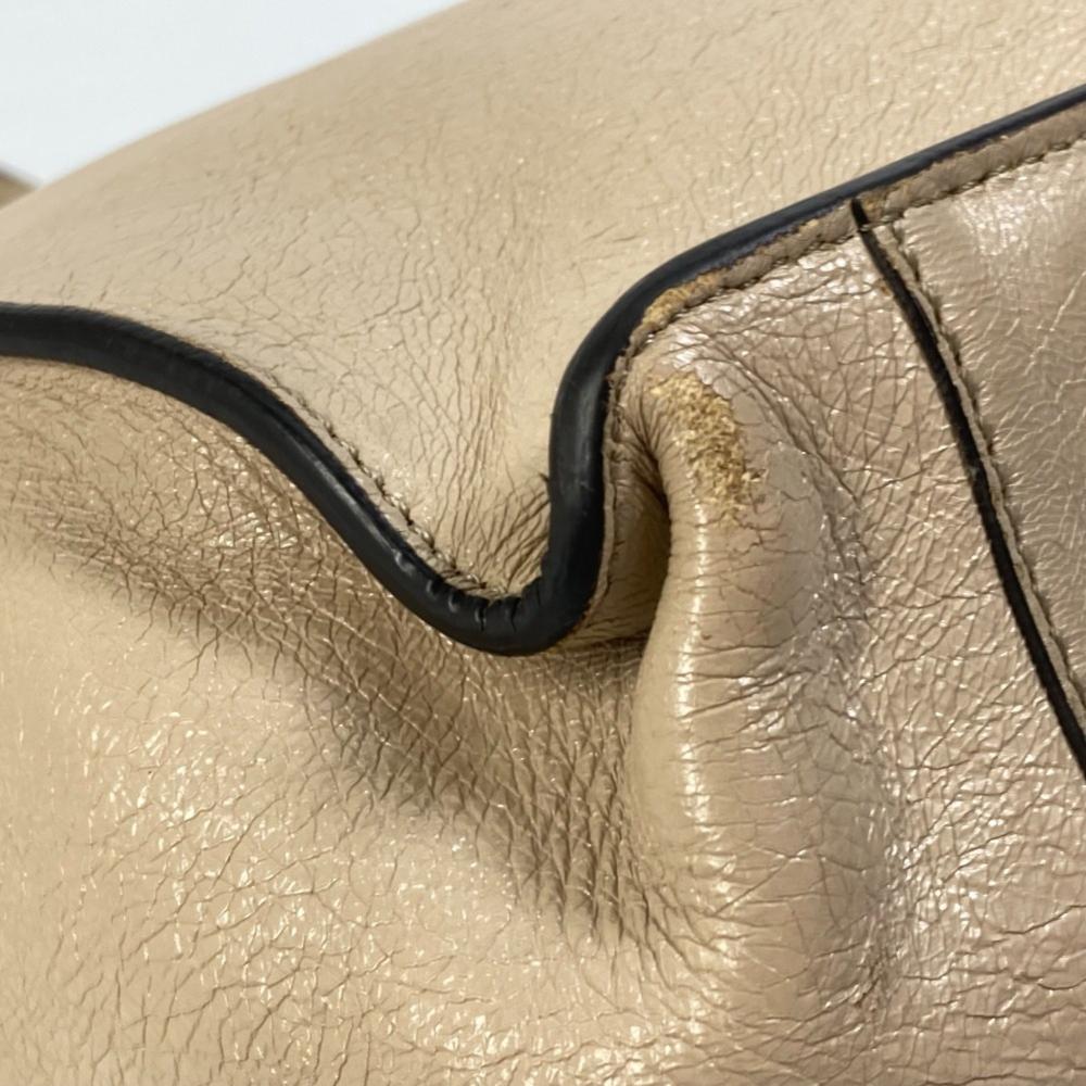 Beige Leather Fendi Shoulder Bag