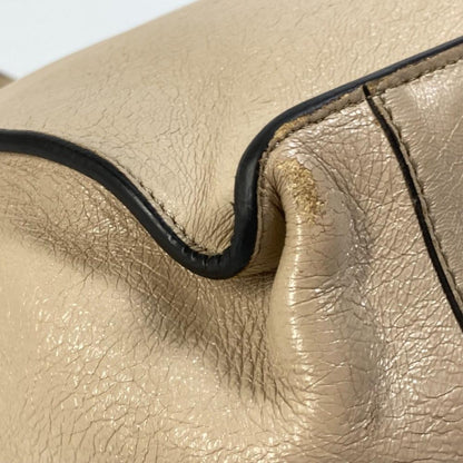 Beige Leather Fendi Shoulder Bag