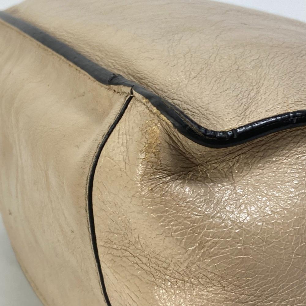 Beige Leather Fendi Shoulder Bag