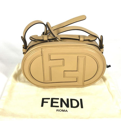 Beige Leather Fendi Shoulder Bag