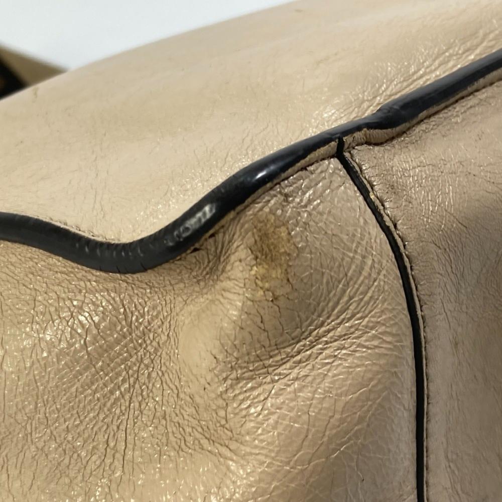 Beige Leather Fendi Shoulder Bag