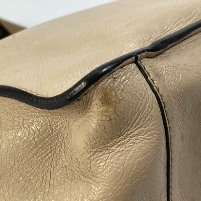 Beige Leather Fendi Shoulder Bag