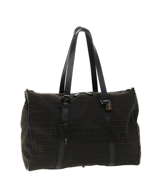 Black Canvas Fendi Boston Bag