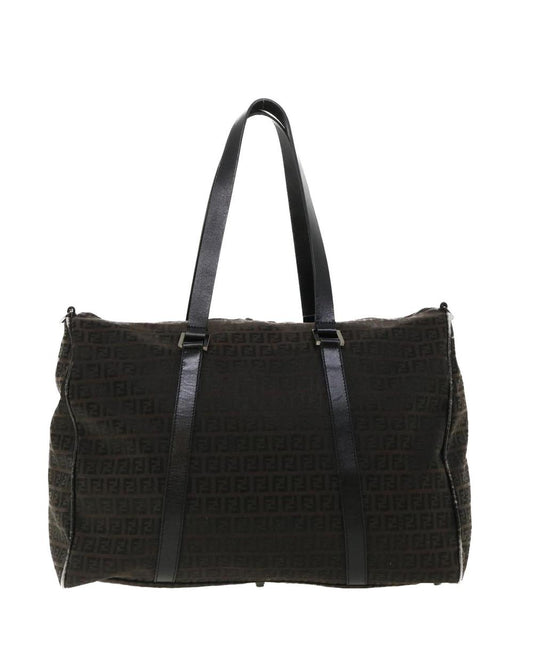 Black Canvas Fendi Boston Bag