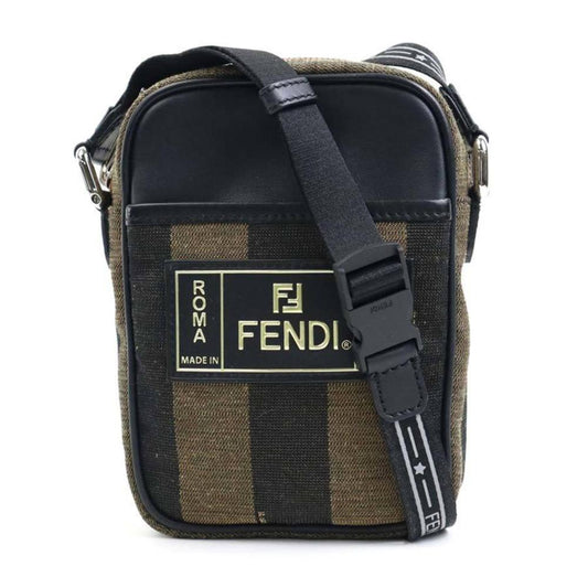 Black Canvas Fendi Crossbody Bag