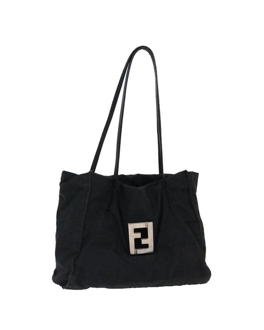 Black Canvas Fendi Shoulder Bag