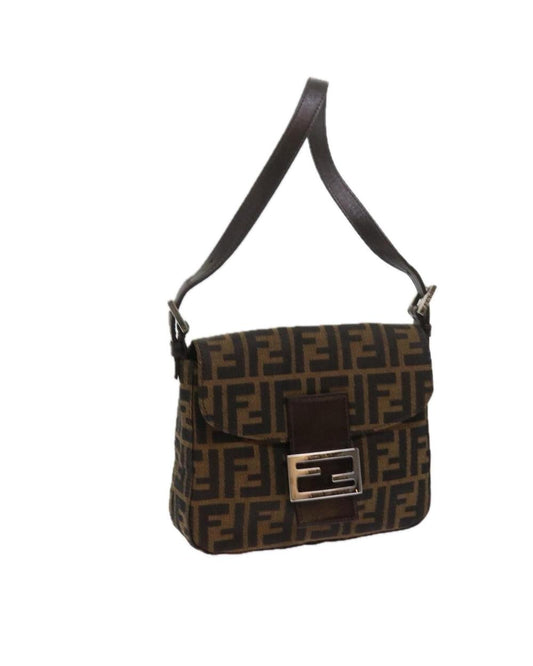 Black Canvas Fendi Shoulder Bag