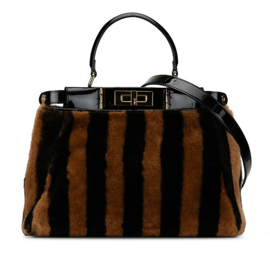Black Fur Fendi Peekaboo
